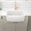 Lordear 36 Inch Farmhouse Sink White Ceramic single Bowl Kitchen Sink Apron Front Fireclay Sink